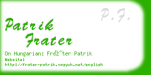 patrik frater business card